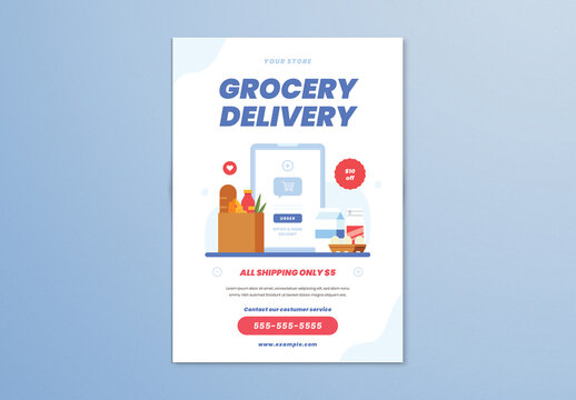 Grocery Delivery Flyer Layout