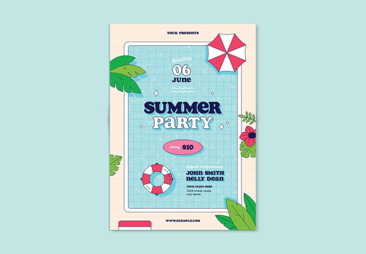 Summer Party Flyer Layout