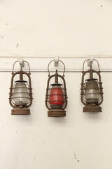 Fototapeta na wymiar three oil lamps