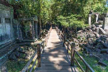 Beng Mealea Temple is a temple in the Angkor Wat style located east of the main group of temples at Angkor, Siem Reap, Cambodia.