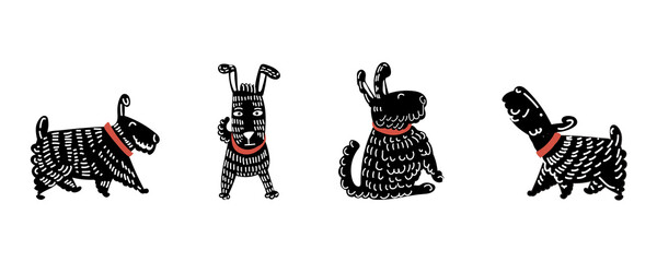 dog life vector illustration