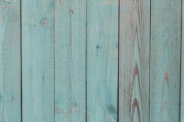 wood texture. An old wooden wall painted turquoise.