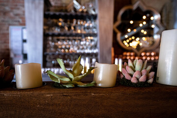 candles on a table