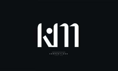 KM Letter Logo Alphabet Design Icon Vector Symbol