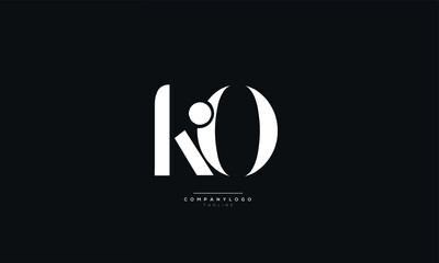 KO Letter Logo Alphabet Design Icon Vector Symbol - obrazy, fototapety, plakaty