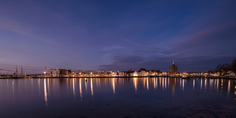 Panorama vom Eckernförder Hafen beim Sonnenaufgang