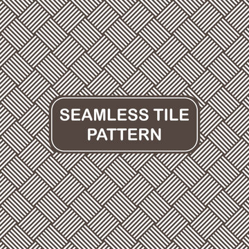 Seamless Repetitive Stripes Tile Pattern Black And White Cross Lines Vector Illustration