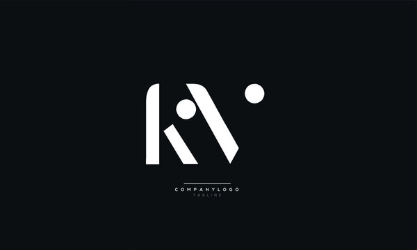 KV Letter Logo Alphabet Design Icon Vector Symbol