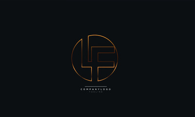 LF Letter Logo Alphabet Design Icon Vector Symbol