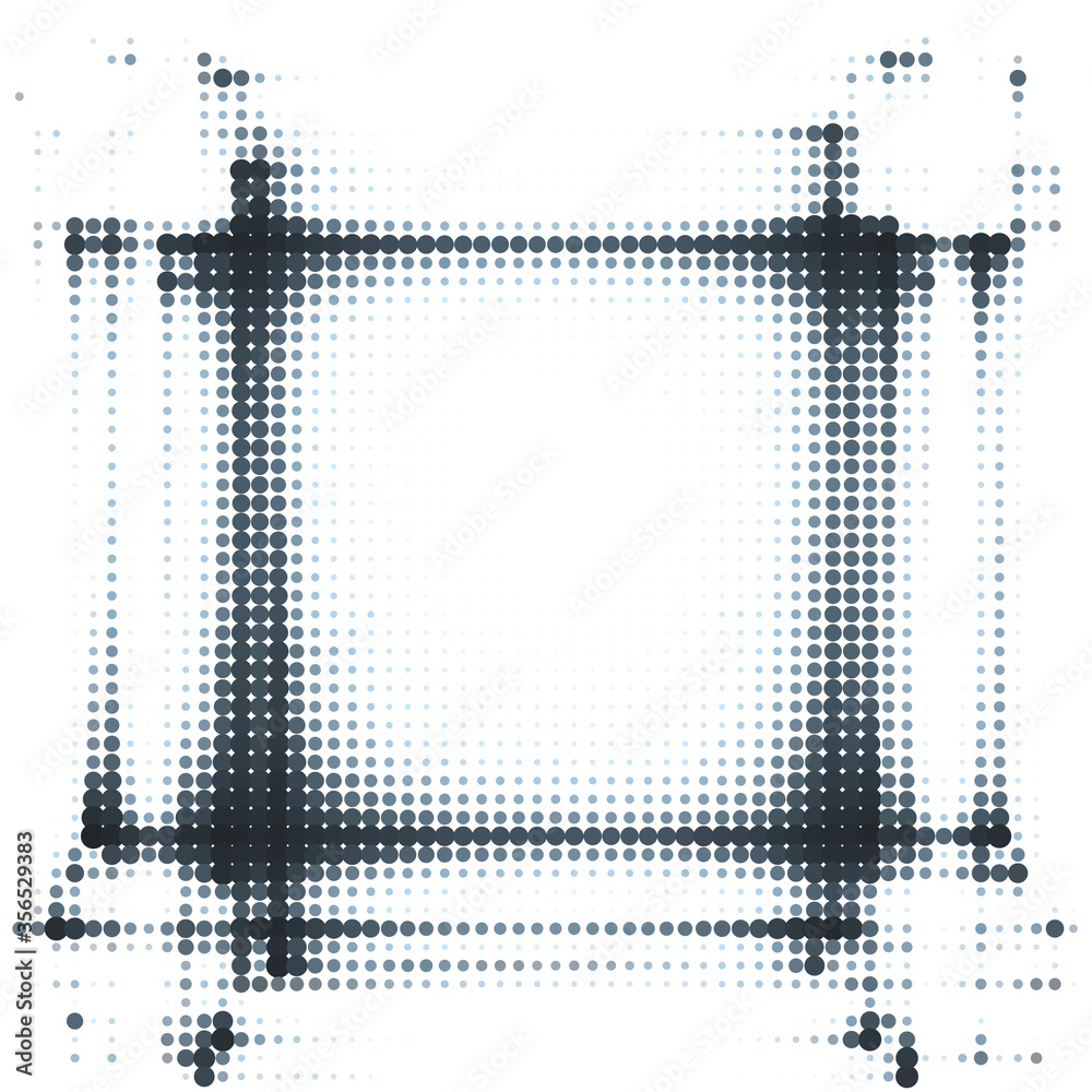 Aufkleber black dotted frame with halftone effect. vector graphics