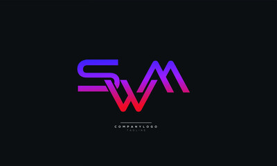 SWM Letter Logo Alphabet Design Icon Vector Symbol