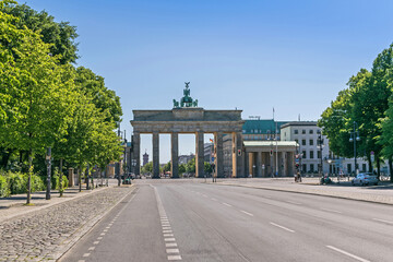 Strasse des 17. Juni (17th of June Street) with the Brandenburg Gate in Berlin, Germany
