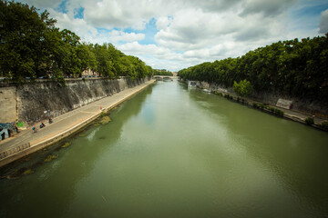 Fototapeta premium Il Fiume Tevere a Roma