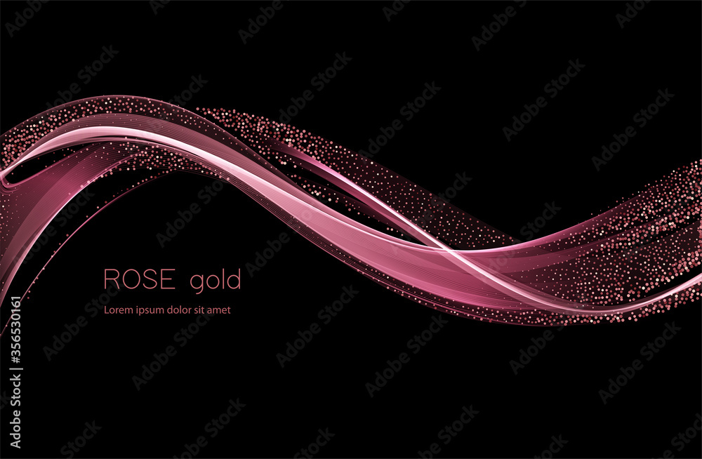 Poster Abstract shiny color gold wave design element