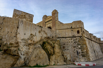 Fototapeta na wymiar 10th century old Citadel of Port of Tanger in Morocco, North Africa