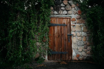 Old wooden doors of an old house in South Tyrol 