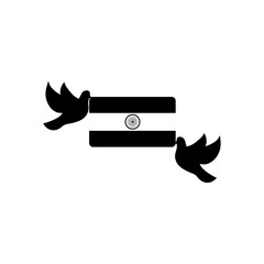 Fototapeta premium India independence day concept, doves with india flag icon, silhouette style