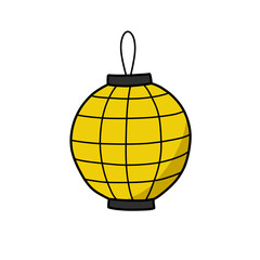 chinese paper lantern doodle icon, vector illustration