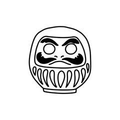 daruma doodle icon, vector illustration
