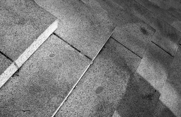 Wide, abstract, geometric fine art photography shots of granite, stone, or cement stairs and steps in black and white from city monuments and landmarks.