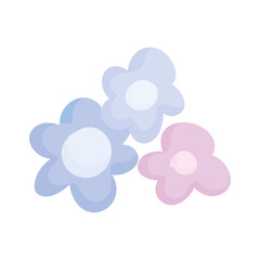 beautiful flowers decoration nature isolated design icon