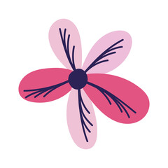 pink flower decoration nature isolated design icon