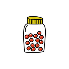 vitamins doodle icon, vector illustration