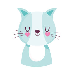 cute cat little animal cartoon isolated design icon