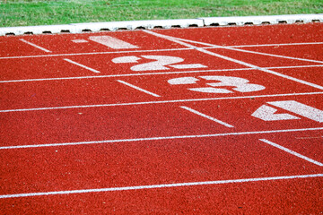 Fototapeta premium Athletic running track for running race. Sport and excercise concept.