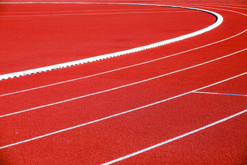 Athletic running track for running race. Sport and excercise concept.