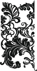Floral black and white pattern in leaves and flowers pattern