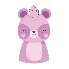 cute raccoon little animal cartoon isolated design icon