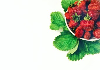 tasty, bright, fragrant, ripe strawberries on a white background