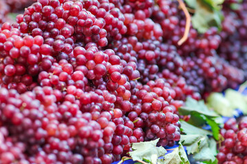 Purple fresh grape fruit in market