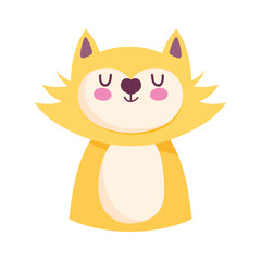 cute cat little animal cartoon isolated design icon
