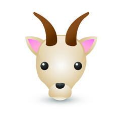 Goat Farm Animals Emoji Illustration Face Vector Design Art