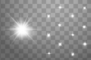 White sparks glitter special light effect.