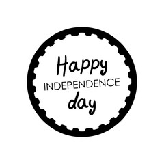 seal with Happy independence day lettering design, silhouette style