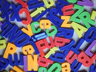 Fototapeta premium magnetic capital alphabet letters