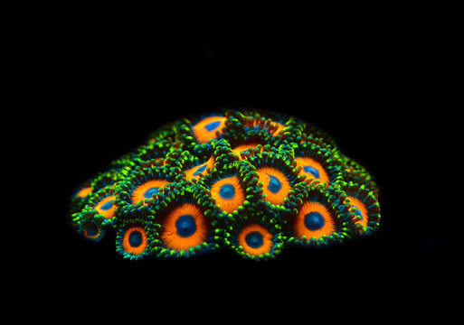 Zoanthids soft polyps - Flowers of the reef aquarium tanks