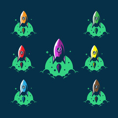 Rockets icon. Logo vector illustration.