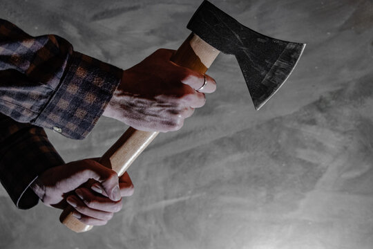 axe and lumberjack