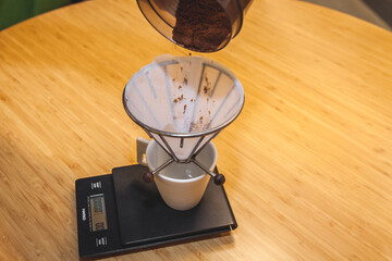 coffee being pressed