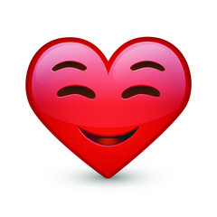 Flushed Heart Expression Emoji Smiley Face Vector Design Art