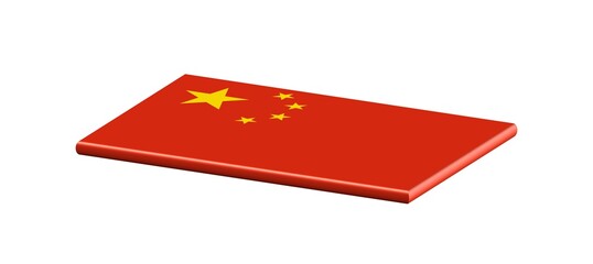 3D FLAT THIN NATIONAL FLAG WITH CURVED EDGE : CHINA