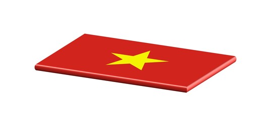 3D FLAT THIN NATIONAL FLAG WITH CURVED EDGE : VIETNAM