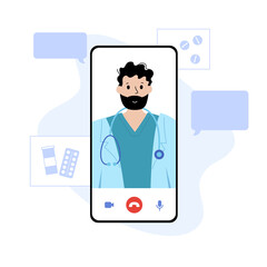 Online clinic and doctor concept