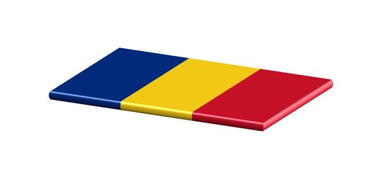 3D FLAT THIN NATIONAL FLAG WIHT CURVED EDGE : Romania