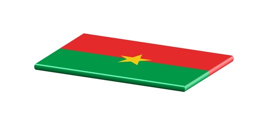 3D FLAT THIN NATIONAL FLAG WIHT CURVED EDGE : Burkina Faso