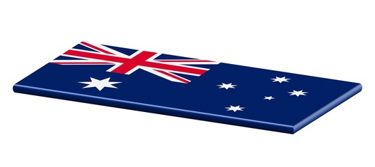 3D FLAT THIN NATIONAL FLAG WIHT CURVED EDGE : Australia